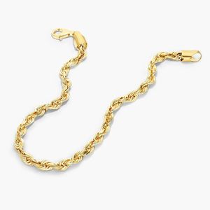 Solid <b>Rope</b> Chain <b>Bracelet</b> In Yellow Gold - Product Image 2