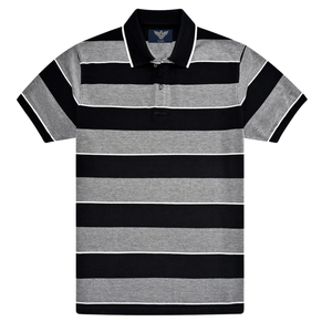 Mens Striped Polo Shirt Short Sleeve Cotton Casual Breathable Soft Lightweight <b>Classic</b> Collar Summer Smart Casual Daily Wear - Product Image 1