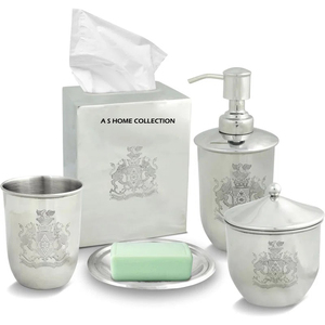 Ensemble de salle de bain tendance avec distributeur, accessoires de vanité, kit de salle de bain de qualité supérieure, vente en gros, pour la maison - Product Image 6