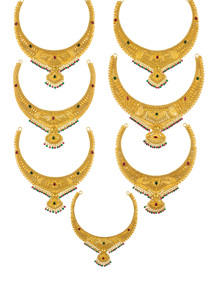 สร้อยคอทองคำแท้ 22K สีเหลืองทอง ดีไซน์งานฝีมือแบบอินเดียดั้งเดิม สำหรับเจ้าสาว งานแต่งงาน เครื่องประดับผู้หญิง ทองคำคุณภาพสูง หรูหรา - Product Image 2