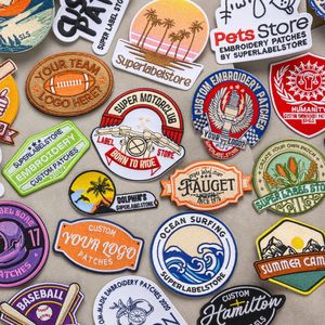 Patch en tissu rond personnalisé brodé en chenille thermocollant avec logo floral pour chapeaux, sacs, chaussures et vêtements - Product Image 2