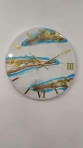 Horloge murale en résine de style antique moderne, horloge murale en époxy, usage domestique et professionnel, cadeaux personnalisés, décoration murale, artisanat en résine - Product Image 4