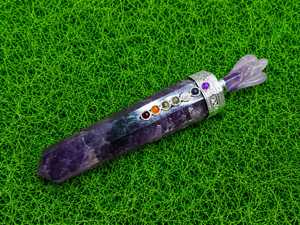 Bâton de guérison en améthyste naturelle, pierre d'ange, baguette de cristal 7 chakras, pierre précieuse polie, méditation spirituelle, guérison énergétique, décoration - Product Image 1