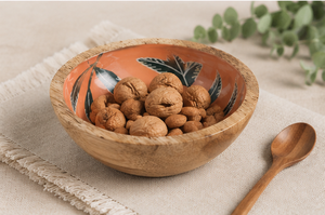 Petit saladier rustique en bois d'acacia émaillé, écologique, pour servir des salades de fruits, idéal pour la maison et les fêtes - Product Image 6