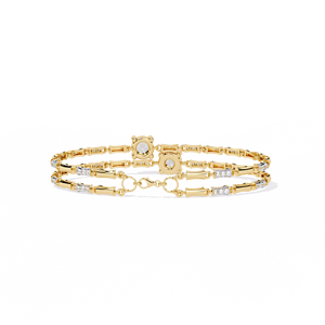 สร้อยข้อมือเพชรสองสีแบบแท่ง  คุณภาพ EF สี VVS ความใสระดับ VVS ทองคำขาว 14k เหมาะสำหรับงานแต่งงาน งานหมั้น งานเลี้ยง ของขวัญสุดเพอร์เฟกต์ - Product Image 6