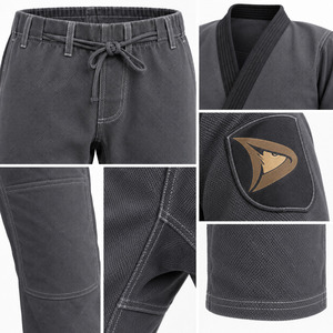 Kimono Gris para BJJ, 100% Algodón, Corte Regular, Ropa de Artes Marciales para Hombre Adulto, Duradero, Logotipo en la Manga Izquierda - Product Image 5