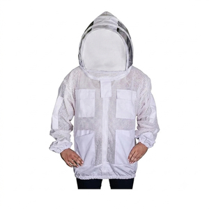 Chaqueta Protectora de Apicultura Blanca Personalizada de Tres Capas con Velo Protector, Ajuste Holgado, Abrigo de Seguridad Contra Avispas, Unisex - Product Image 6