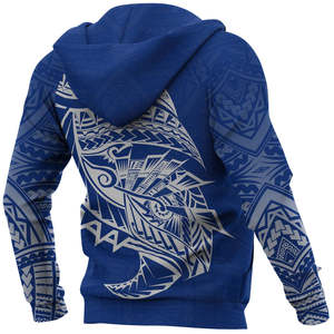 Samoa Solid Hooded <b>Sweatshirt</b> <b>Men</b> Blue <b>White</b> Customized Printing Casual Fit Regular Sleeve Woven Polyester Winter OEM Service - Product Image 3
