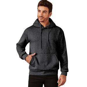 Factory Men's Fleece Logo Pullover Hoodie Active Fleece Casual Athletic con bolsillo de canguro Private Label Pullover Hoodies - Product Image 2