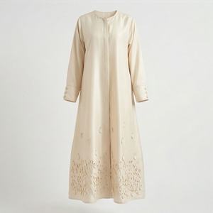 Último Modelo de Vestido Abaya Musulmán Modesto, Manga Tres Cuartos, Jubbah, Fibra de Poliéster Ecológica, Antiarrugas, Elegante, Nuevo - Product Image 1