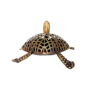 Support de bougie en laiton fait main en forme de tortue, décoration d'intérieur, ornement en métal - Product Image 2