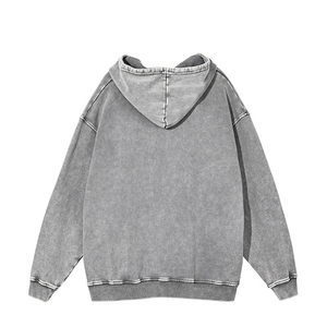Sweat à capuche unisexe de haute qualité pour l'hiver, 420 g/m², 100 % coton lavé, molleton épais, coupe ample, broderie et impression en relief - Product Image 4