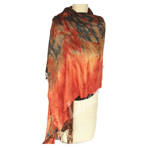 Bufanda de Viscosa con Estampado Tie Dye de Diseño, Hecha a Mano, de Lujo, para Mujer, Ligera, Elegante y Artística - Product Image 1