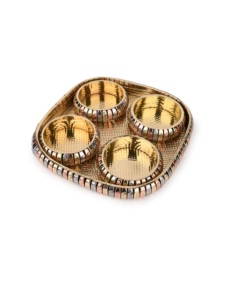 Vintage Metal Serving Tray <b>Set</b> <b>with</b> Decorative Storage Boxes Wholesale - Product Image 1