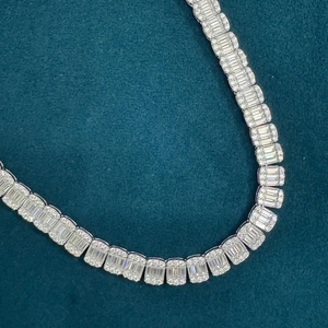 Chaîne cubaine personnalisée en moissanite plaquée or rose 14 carats avec fermoir 3D, chaîne à maillons cubains Miami - Product Image 2