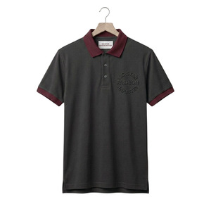 เสื้อโปโลแขนสั้นผ้าฝ้าย 100% ปักโลโก้ตามสั่ง พร้อมคอปกและปลายแขนเสื้อแบบริบตัดสี - Product Image 1