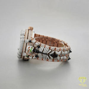 Reloj de Pulsera para Hombre con Cabeza de Calavera, Estilo Moderno, con Incrustaciones de Diamantes Moissanite VVS, Chapado en Oro Rosa y Plata de Ley 925 - Product Image 4