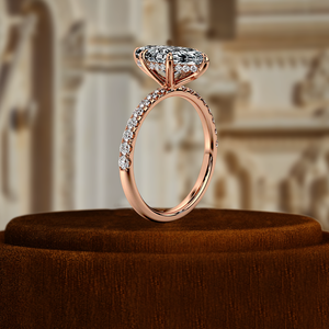 IGI Certified Lab Grown Diamond Ring, 1.5CT Marquise Hidden Halo Engagement Ring, 14K Yellow Gold Ring, Solitaire Wedding Ring - Product Image 1
