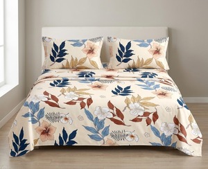 Parure de draps imprimés floraux, best-seller, taille Queen, drap plat et drap-housse, style classique toutes saisons, pour la vente en gros - Product Image 4