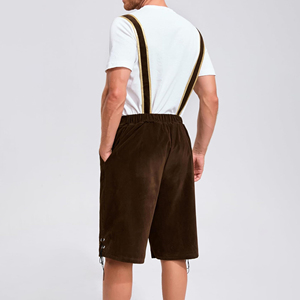 Shorts en cuir véritable bavarois vintage pour homme, shorts décontractés, costume traditionnel allemand pour l'Oktoberfest - Product Image 2