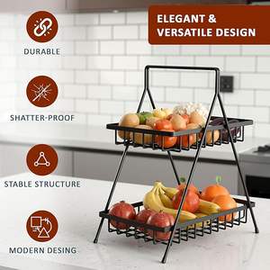 Panier de rangement en fil métallique de style industriel, grande capacité, organisateur pour la maison, le garde-manger ou l'armoire - Product Image 4