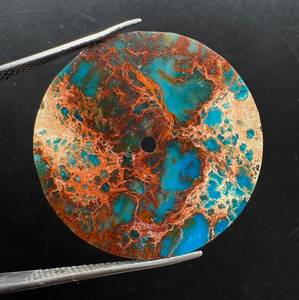 Cadran de montre en jaspe bleu sédimentaire K Gems 31,50x0,60mm, pierre précieuse polie sur une face avec trou central de 2mm, composant de montre de luxe personnalisé - Product Image 6