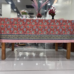 Floral Printed Cotton <b>Tablecloth</b> Rectangle Traditional Chinese Style Washable Home Use Washable Customizable <b>Square</b> <b>Tablecloth</b> - Product Image 3