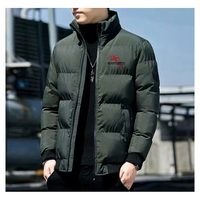 Veste matelassée en toile écologique bleu marine pour homme SPORTS CODE, col montant, fermeture éclair, manteau d'hiver décontracté