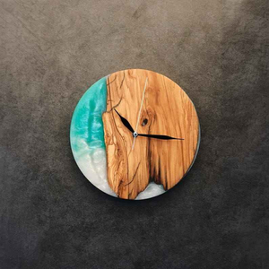 <b>Modern</b> Epoxy Resin Art <b>Wall</b> <b>Clock</b> Handmade Decorative Quartz Needle Movement Still Life Pattern Living Room <b>Clock</b> - Product Image 1