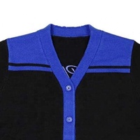 Pull cardigan ouvert en tricot pour homme, design personnalisé, hiver 2025, couleur noir et bleu, laine/acrylique, manches évasées, anti-boulochage
