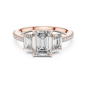 LUXURY 1.75CT EMERALD CUT LAB GROWN DIAMOND <b>RING</b> WITH PAVE SET IN 18KT YELLOW GOLD VALENTINE ENGAGEMENT PARTYWEAR FOR WOMEN - Product Image 6