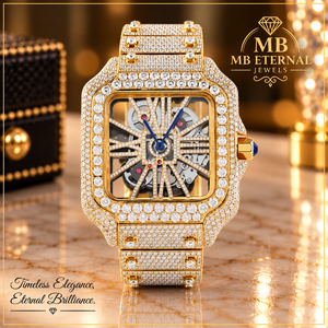 Reloj de Cuarzo MB ETERNAL JEWELS de Lujo, con Incrustaciones de Diamantes, en Aleación de Acero Inoxidable, 41 mm, Cuadrado, Analógico, para Hombre, con Cierre de Hebilla y Cristal de Zafiro - Product Image 1