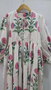 Vestido Midi de Algodón con Estampado Artesanal: Estilo Bohemio Kyra, Vestido para Primavera - Product Image 4