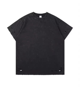 T-shirt personnalisé déchiré et vieilli, T-shirt vintage délavé pour homme, T-shirt ample et vieilli pour homme - Product Image 3