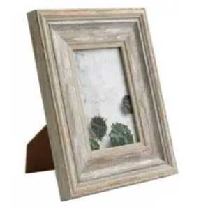 Vintage Distressed <b>Grey</b> Wood Picture <b>Frame</b> Shabby Chic Weathered Tabletop Photo <b>Frame</b> Classic Molded Edge Portrait Art Display - Product Image 1