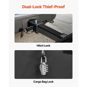 Portapacchi da Gancio Traino Impermeabile 152x51x15 cm, Capacità 227 kg, con Staffa Pieghevole e Rete Portaoggetti per un Trasporto Facile - Product Image 3