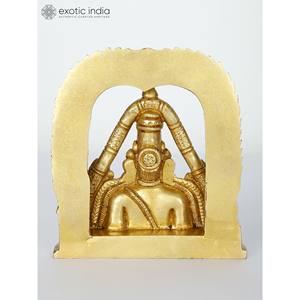4 "tiprupati balaji รูปปั้นทองเหลืองรูปปั้นครึ่งตัว vateshvara กับ DEVI lakshmi งานศิลป์ขนาดเล็ก - Product Image 4