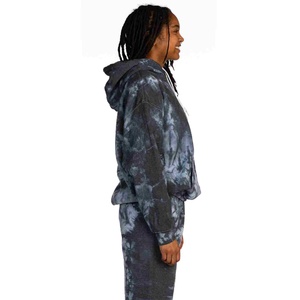 Sudadera con capucha de lujo, de alta calidad, gruesa, extragrande, con efecto tie-dye, unisex, de poliéster/algodón, forro polar, talla grande, para mujer - Product Image 4