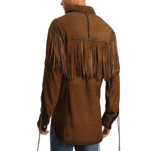 Wholesale Custom Denim Jean Print <b>Leather</b> <b>Jacket</b> for Men Casual Style Solid Color Cowboy <b>Winter</b> Breathable Turn-down Collar - Product Image 5