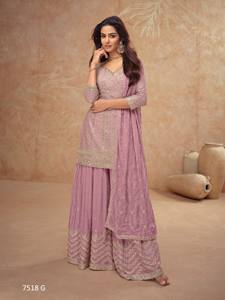 Chinon Sequence Embroidered Modern Readymade Salwar Kameez for Diwali Wedding & Prom (Free Size) - Product Image 5