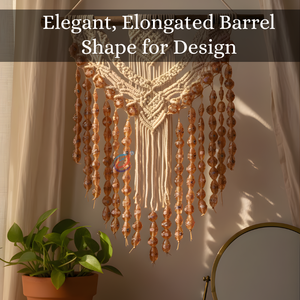 ลูกปัดแก้วทองแดงสีน้ำตาลทำมือจาก EXCEL EXPORTS |   ดีไซน์ลวดลายผสมผสานที่ได้แรงบันดาลใจจากเค้กแต่งงาน |   ความยาวเส้นใย 8 นิ้ว - Product Image 6