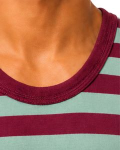 <b>Maroon</b> Mint Green Striped Men Cotton Tank <b>Top</b> Sleeveless Vest Casual Summer Gym Fitness Shirt Breathable Loose Fit Streetwear - Product Image 6
