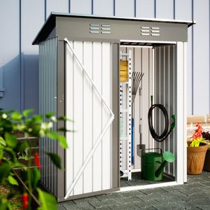 5 Ft. W X 3 Ft. D Outdoor Metal Garden Tool Storage Shed - Product Image 1