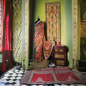 Blusa de seda Chanderi con encaje Ropa DE GÉNERO indio y pakistaní - Product Image 2