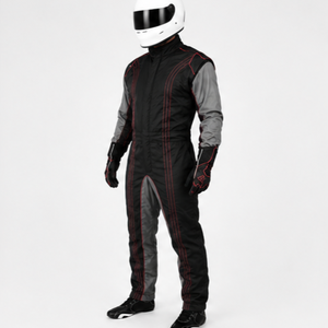 Men's <b>Black</b> Gray Full Sleeve Flame Resistant Quick Dry Windproof Racing Suit <b>All</b> Seasons Adult Motorcycle Wear - Product Image 2