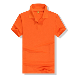 Men's <b>Orange</b> Short Sleeve <b>Polo</b> Shirt Solid Color Casual Regular Fit Knitted Fabric - Product Image 1