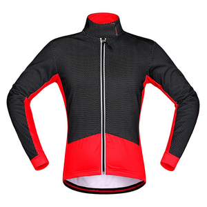 Chaquetas de Ciclismo de Invierno, Jersey Cortavientos de Forro Polar para Ciclismo de Larga y Corta Distancia, Actividades al Aire Libre, Jersey de Ciclismo Sublimado de Manga Larga - Product Image 1