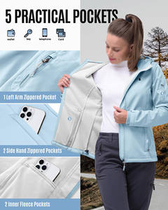 Veste softshell pour femme, dernier design, zippée, à capuche, avec poches multifonctions, idéale pour l'entraînement. - Product Image 6