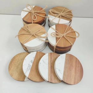 High Standard Quality Luxury Design Wooden Coasters Set of 4 Pcs Eco-Friendly Mats & <b>Pads</b> New Arrival at Low Cost - Product Image 1