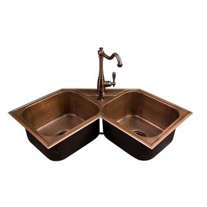 Évier de cuisine spacieux en cuivre, design fonctionnel à cuve profonde, adapté à la cuisine quotidienne, au nettoyage et à la préparation des aliments - Product Image 4